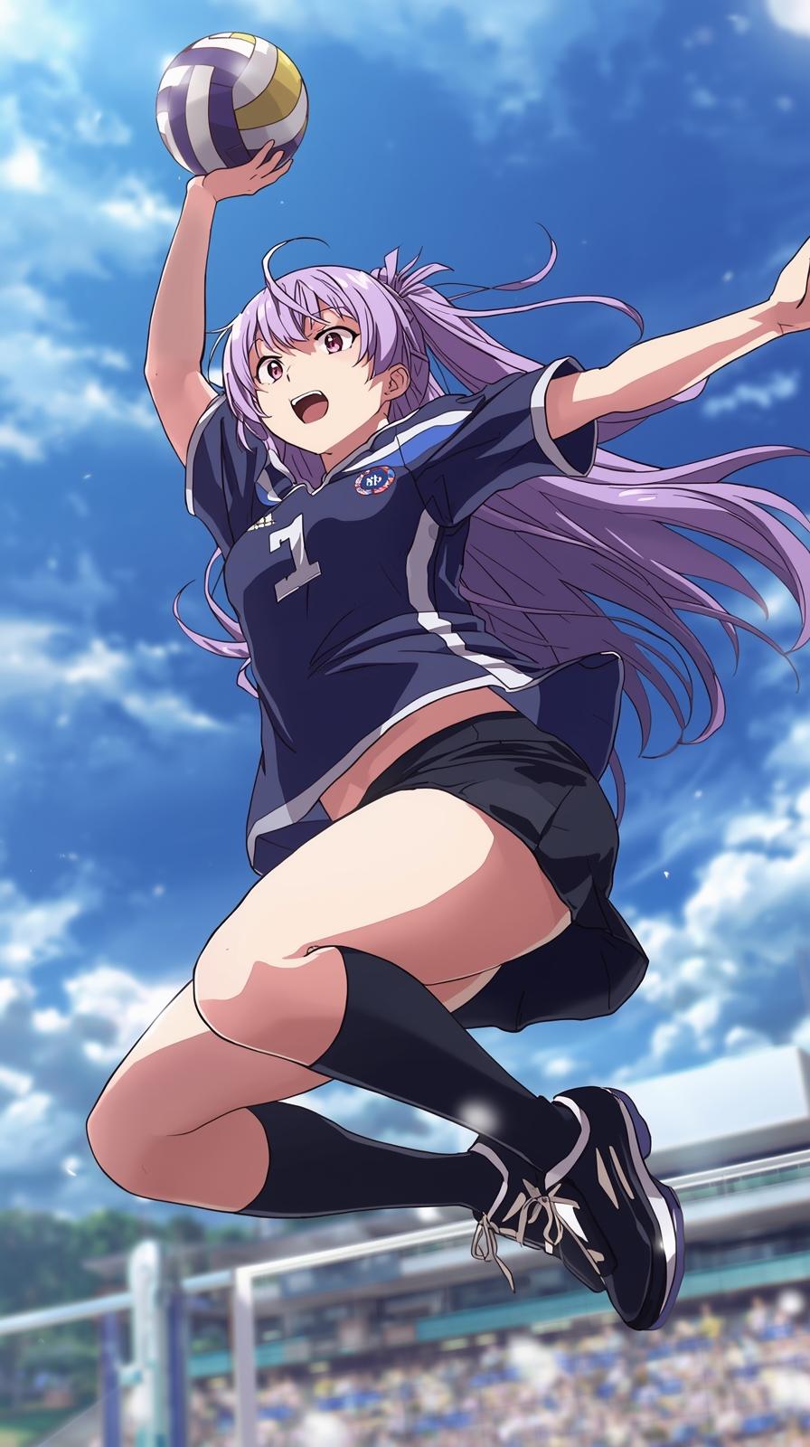 Violet Evergarden LeHaikyuu Volleyball Jump Freeze