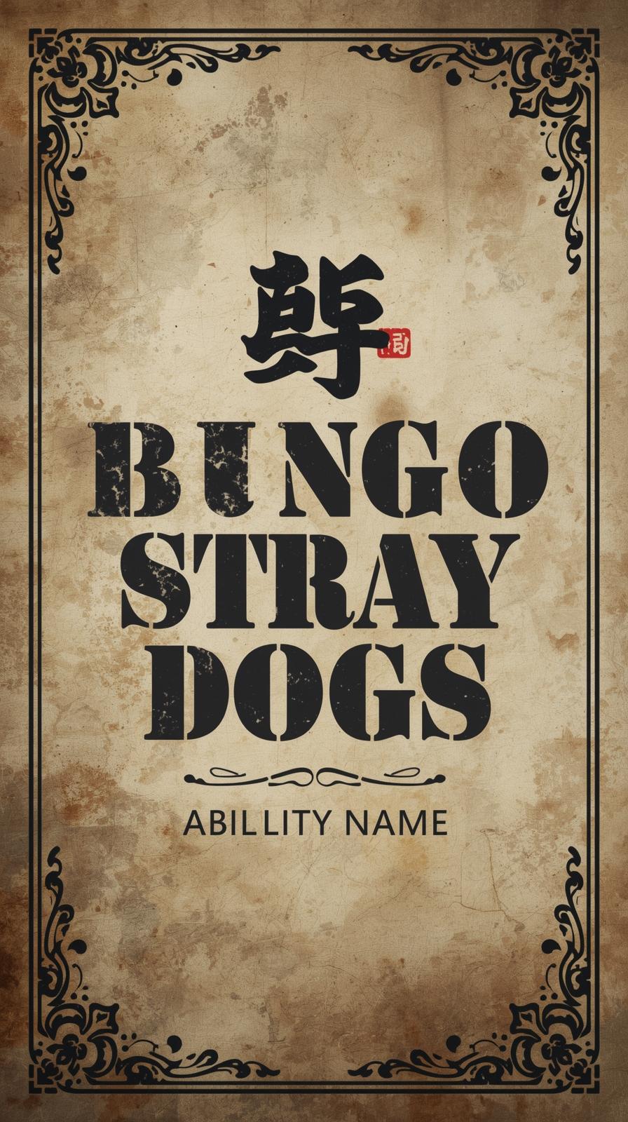 Bungo Stray Dogs Ability Name Card