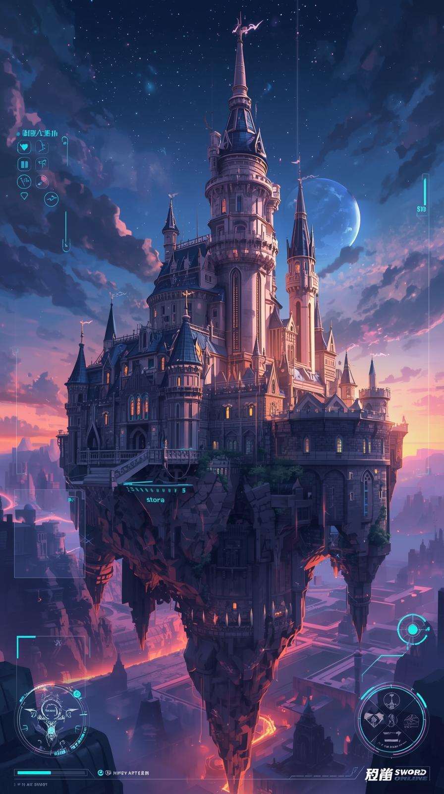 Sword Art Online Floating Castle HUD