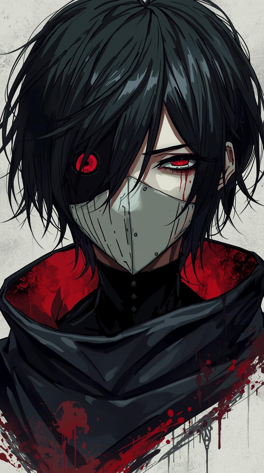 Tokyo Ghoul Half Mask Portrait