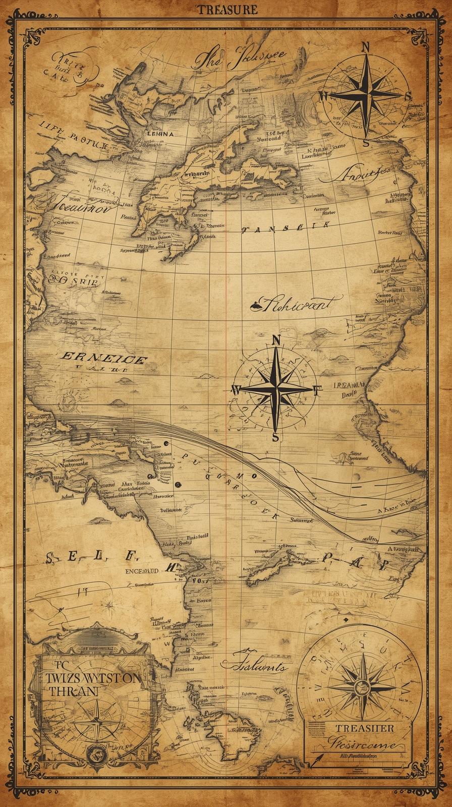 One Piece Treasure Map Poster