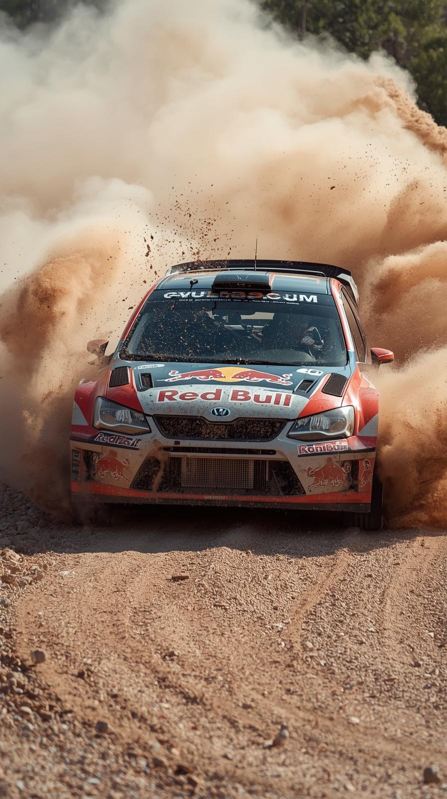 Rally Car Gravel Drift