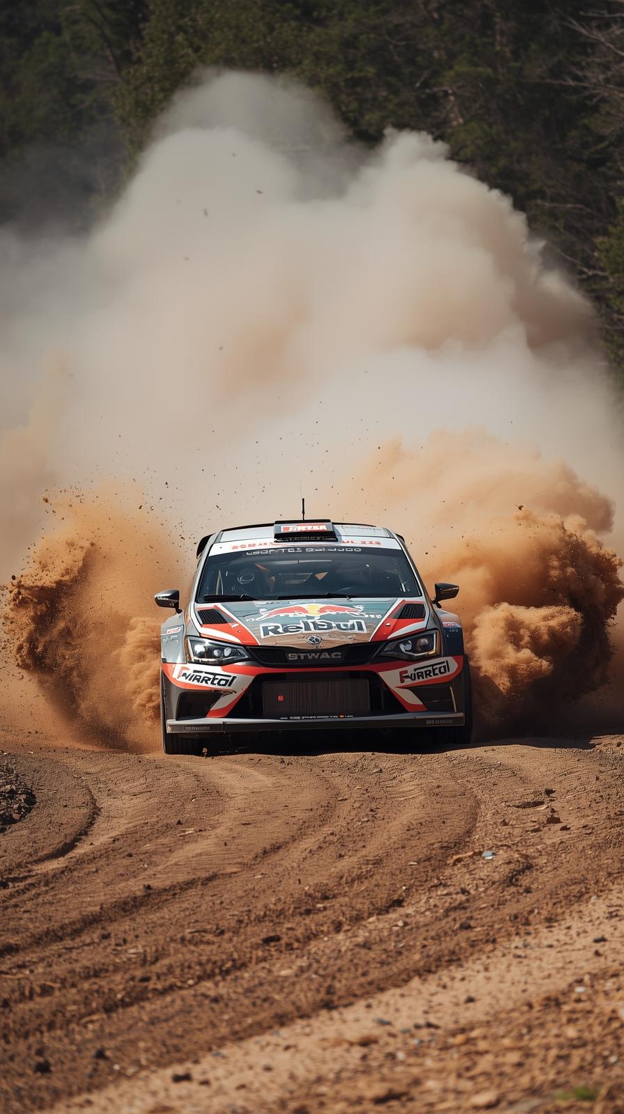 Rally Car Gravel Drift