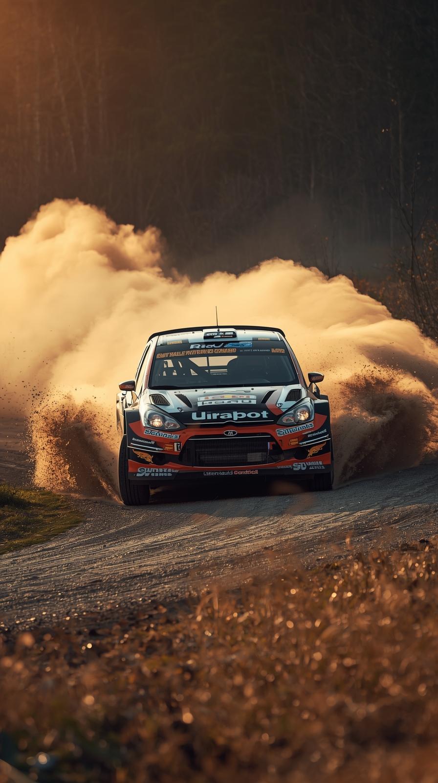 Rally Car Gravel Drift