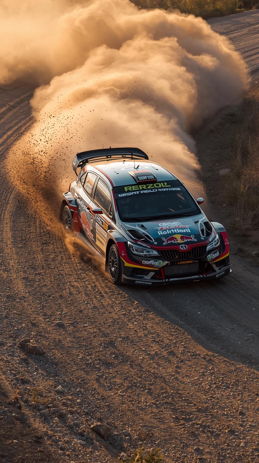 Rally Car Gravel Drift