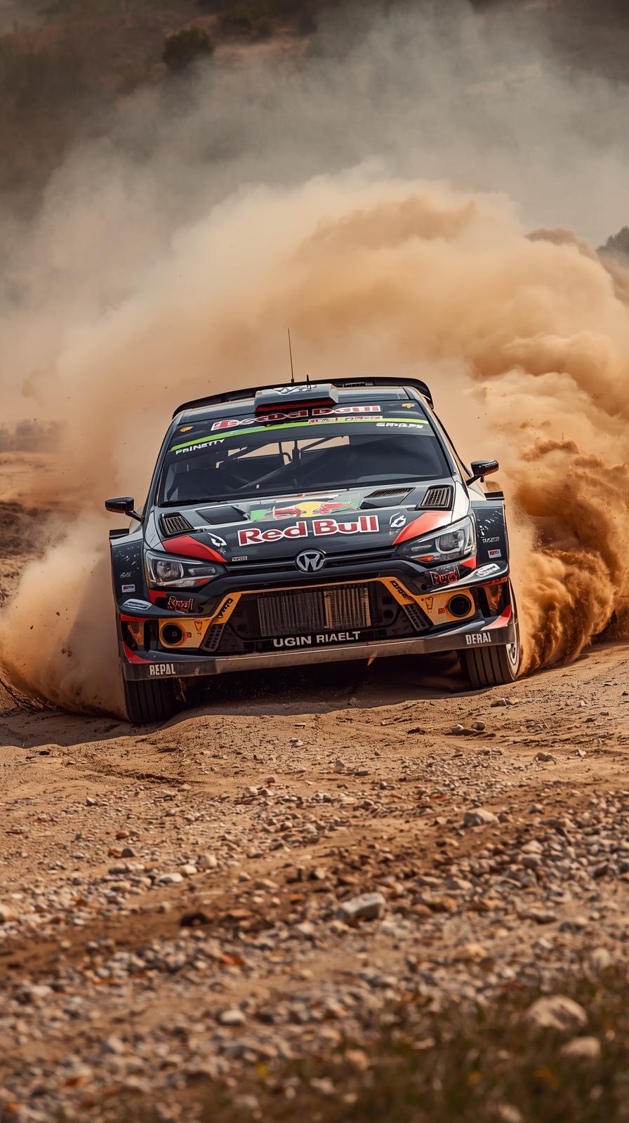 Rally Car Gravel Drift