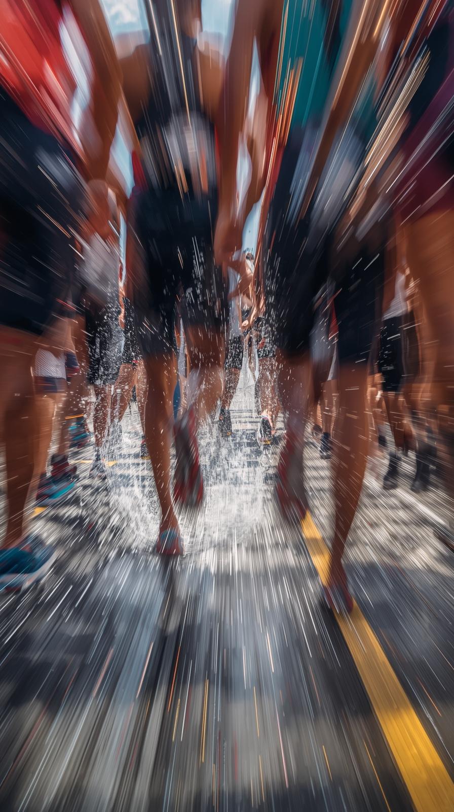 Triathlon Transition Blur