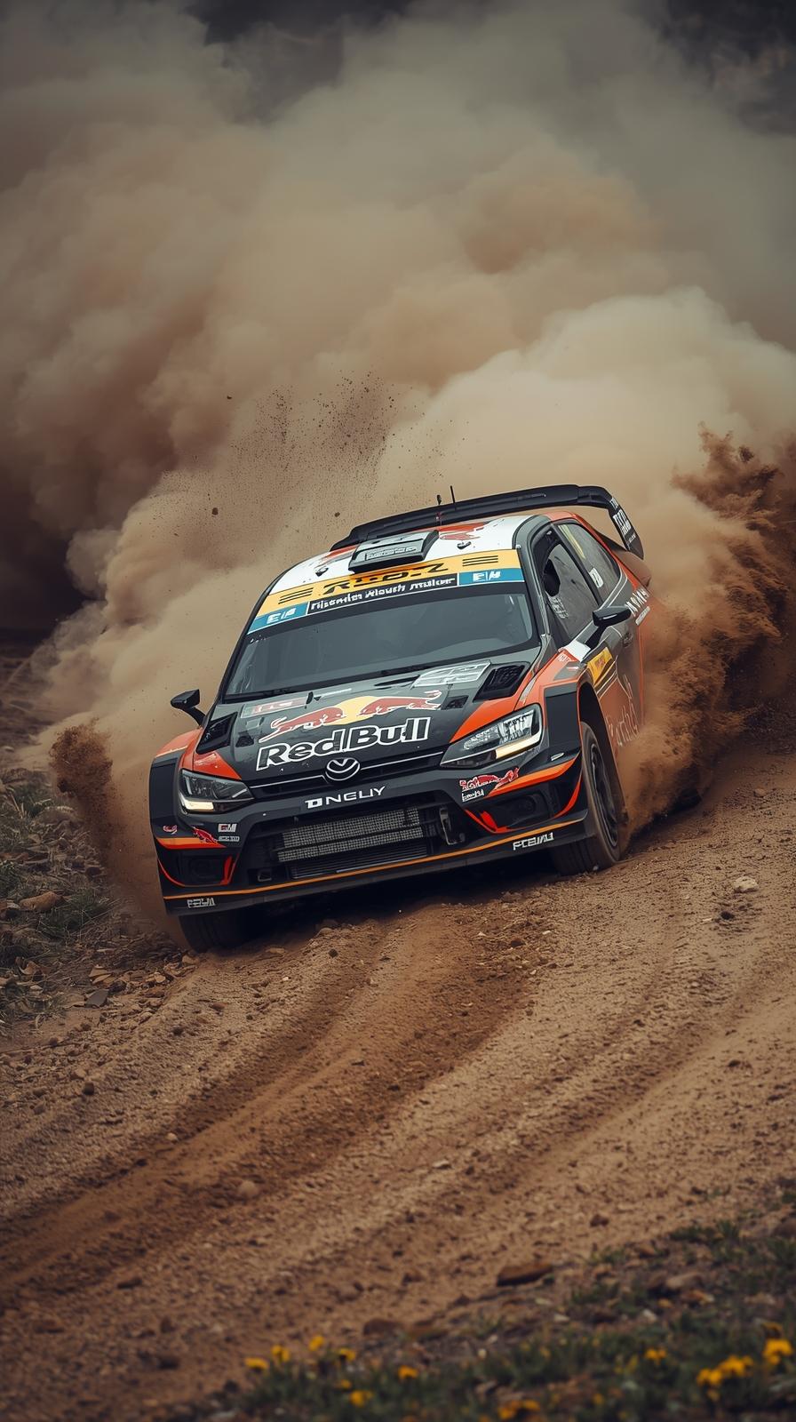 Rally Car Gravel Drift