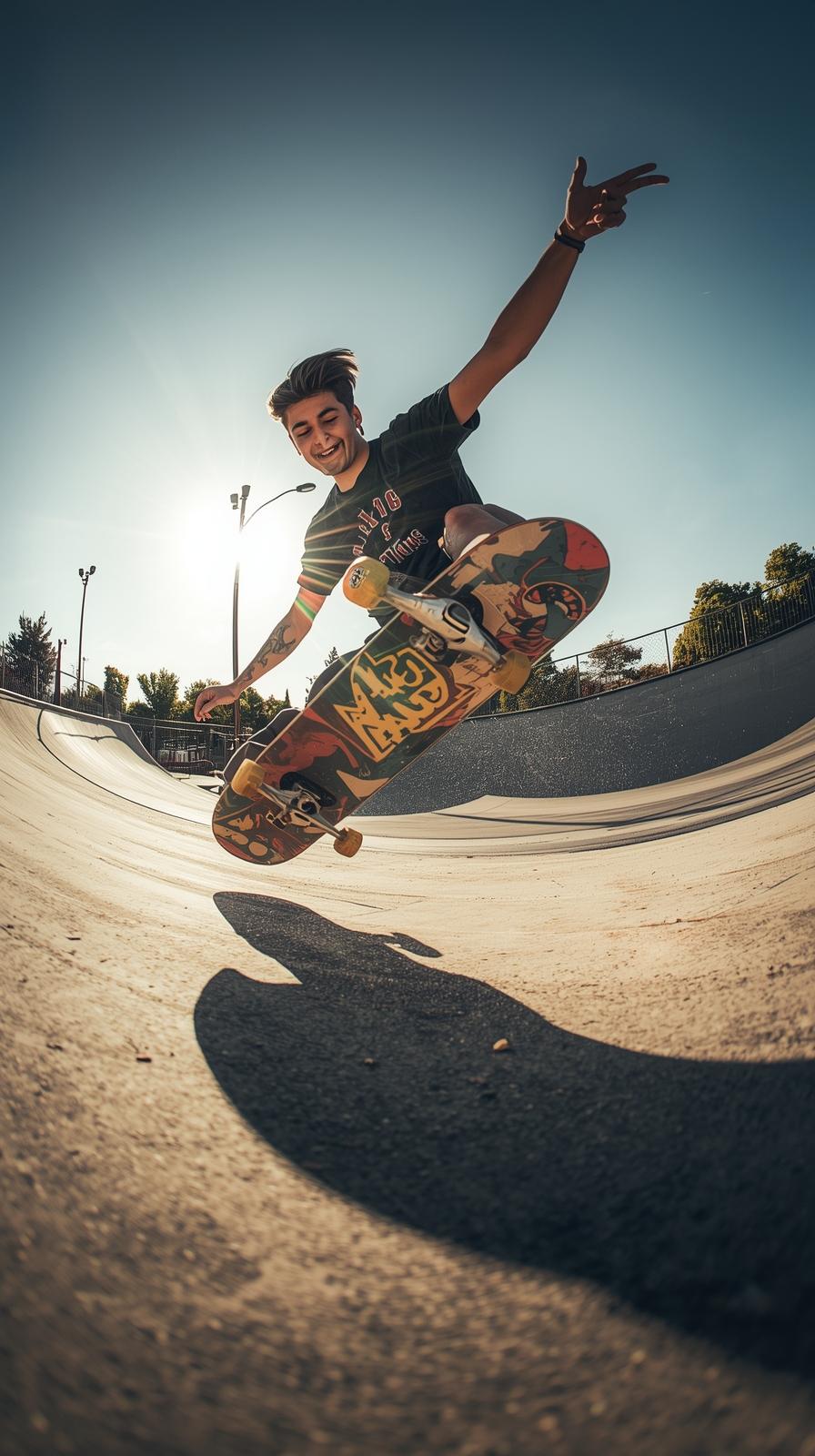 Skateboard Kickflip Freeze