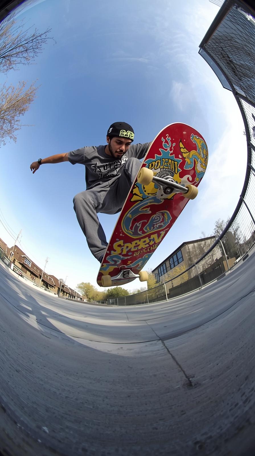 Skateboard Kickflip Freeze