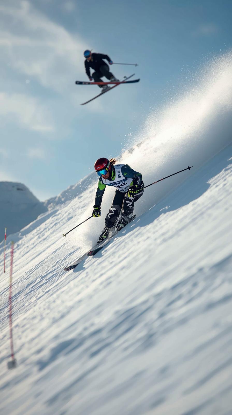 Ski Downhill Tuck BlSki Jump Flight Telemarkur