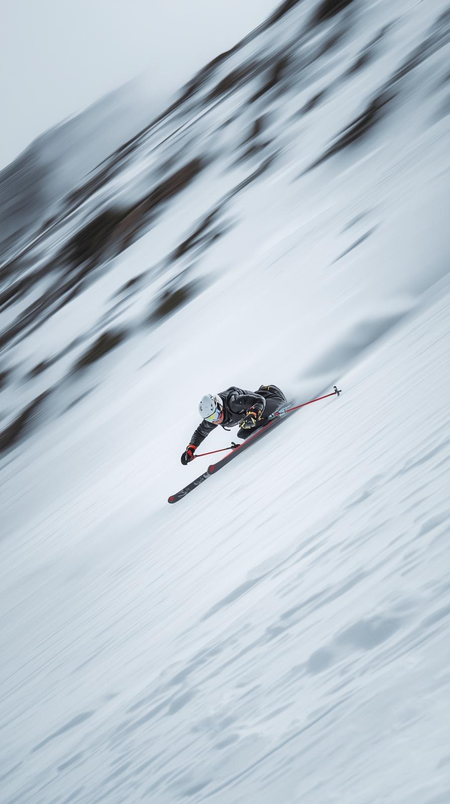 Ski Downhill Tuck Blur