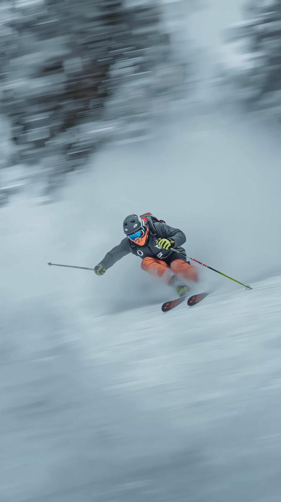 Ski Downhill Tuck Blur