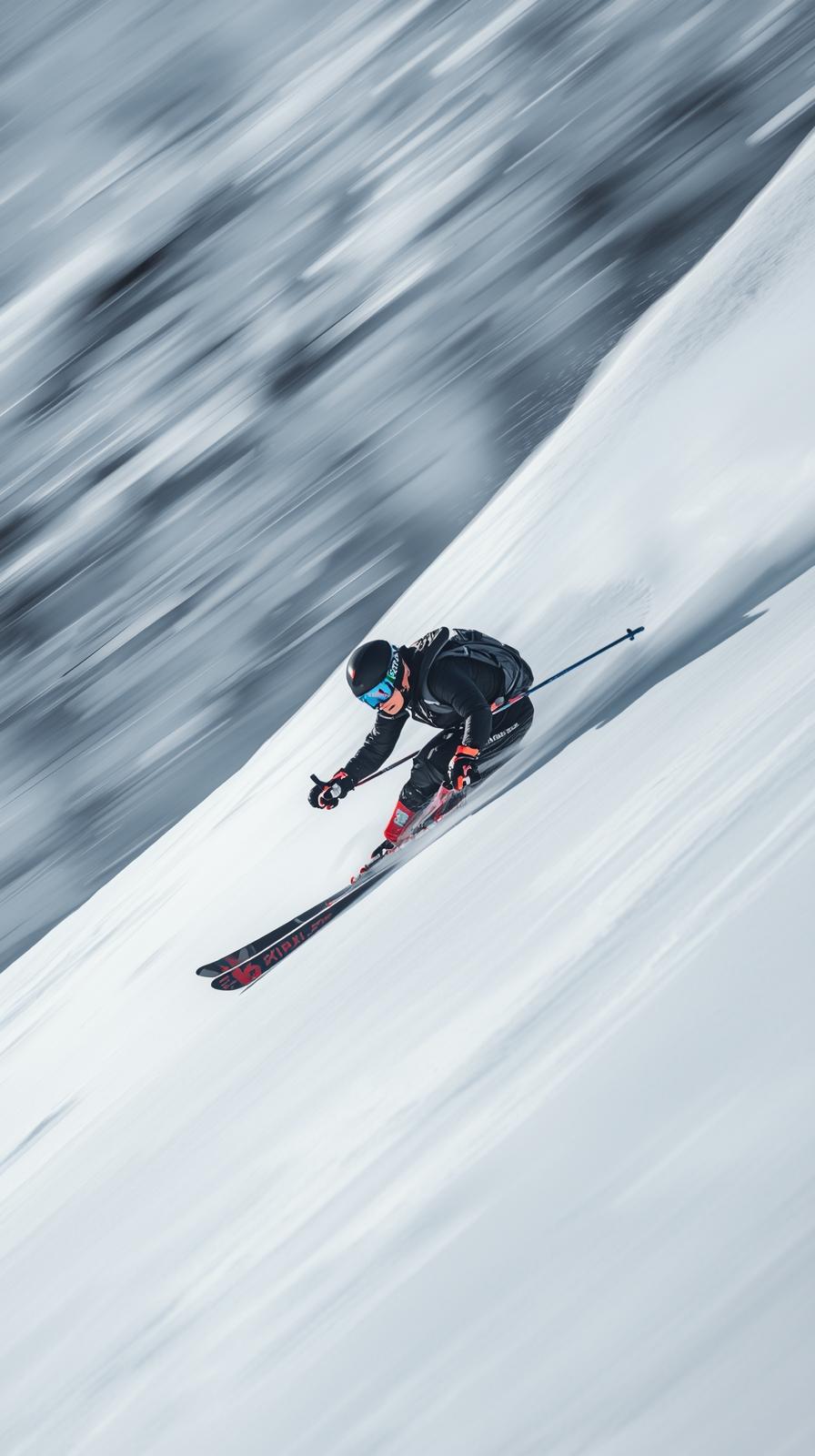 Ski Downhill Tuck Blur