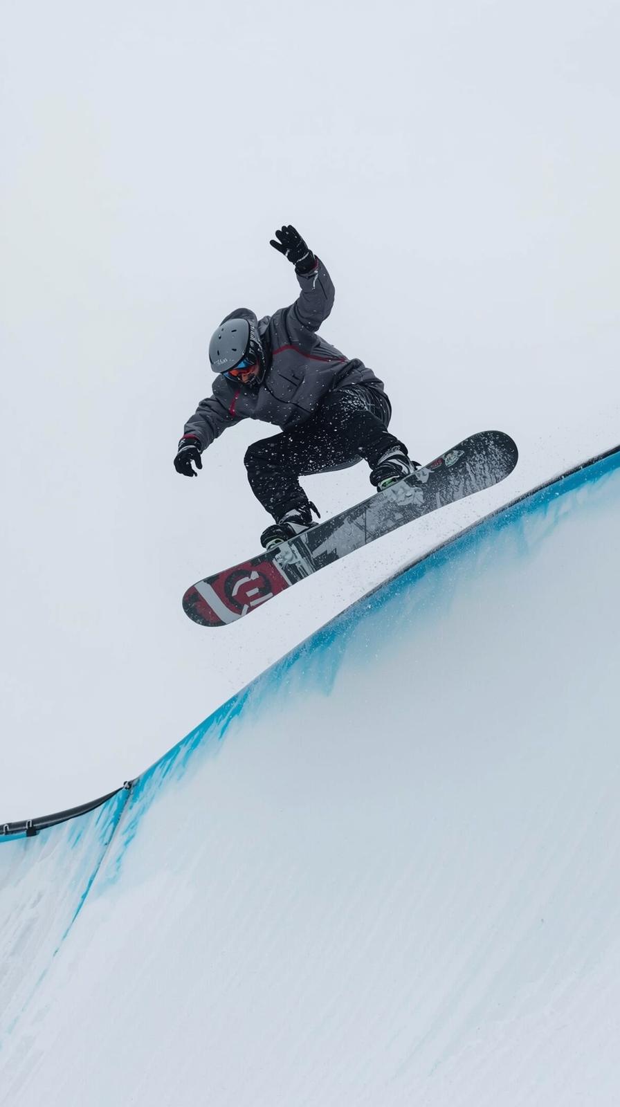 Snowboard Halfpipe Grab