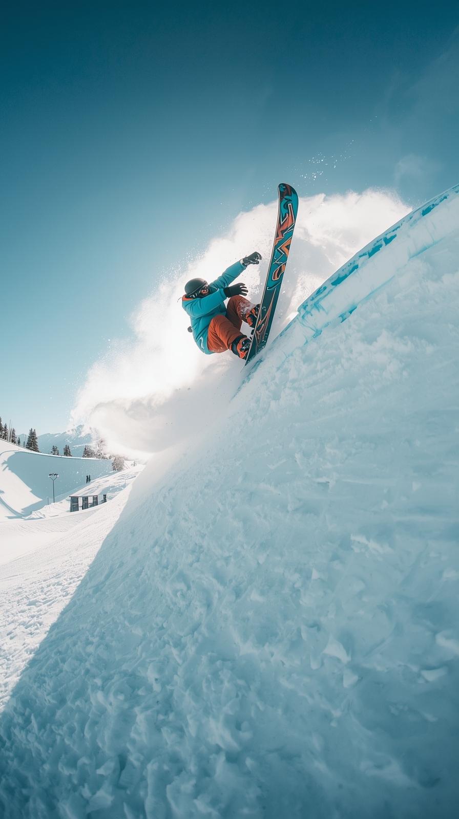 Snowboard Halfpipe Grab