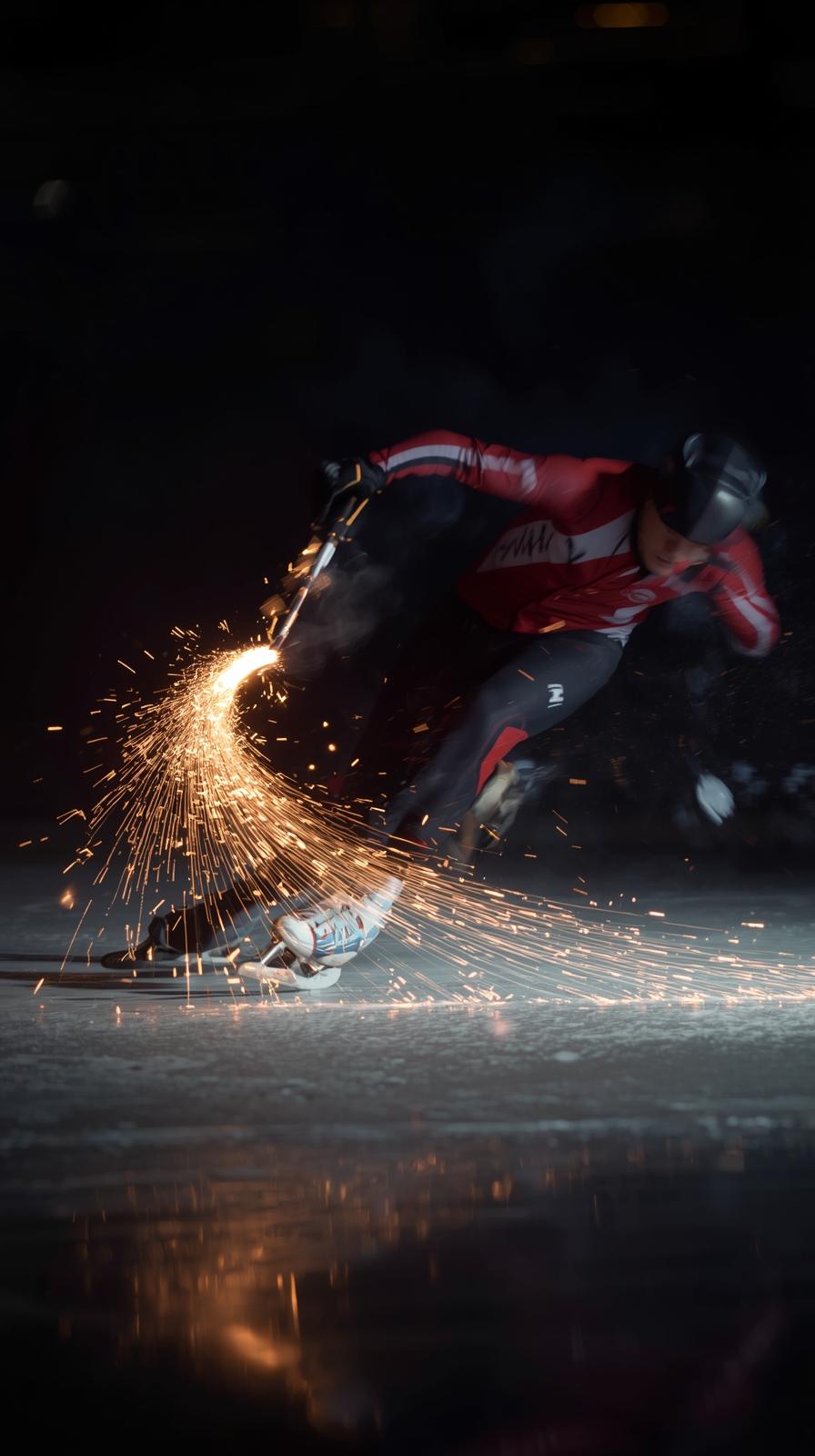 Speed Skating CorneFigure Skating Spin Sparkler Le