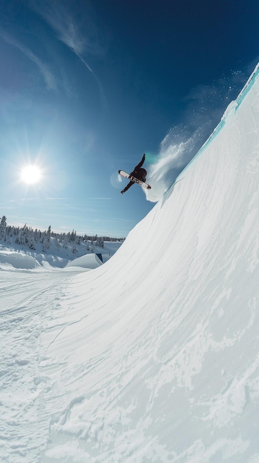 Snowboard Halfpipe Grab