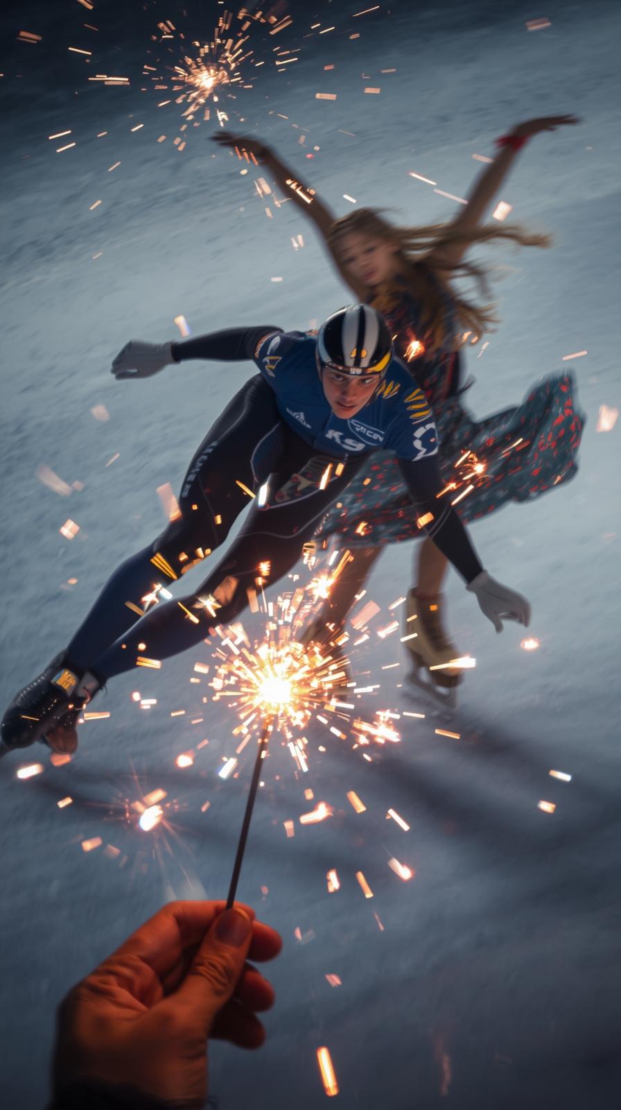 Speed Skating CorneFigure Skating Spin Sparkler Le