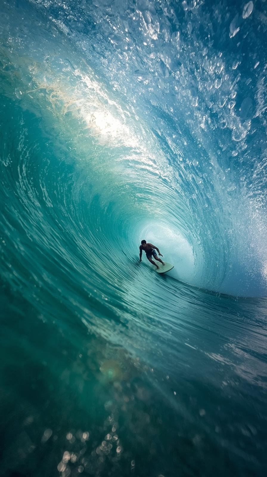 Surfing Barrel Tube Ride