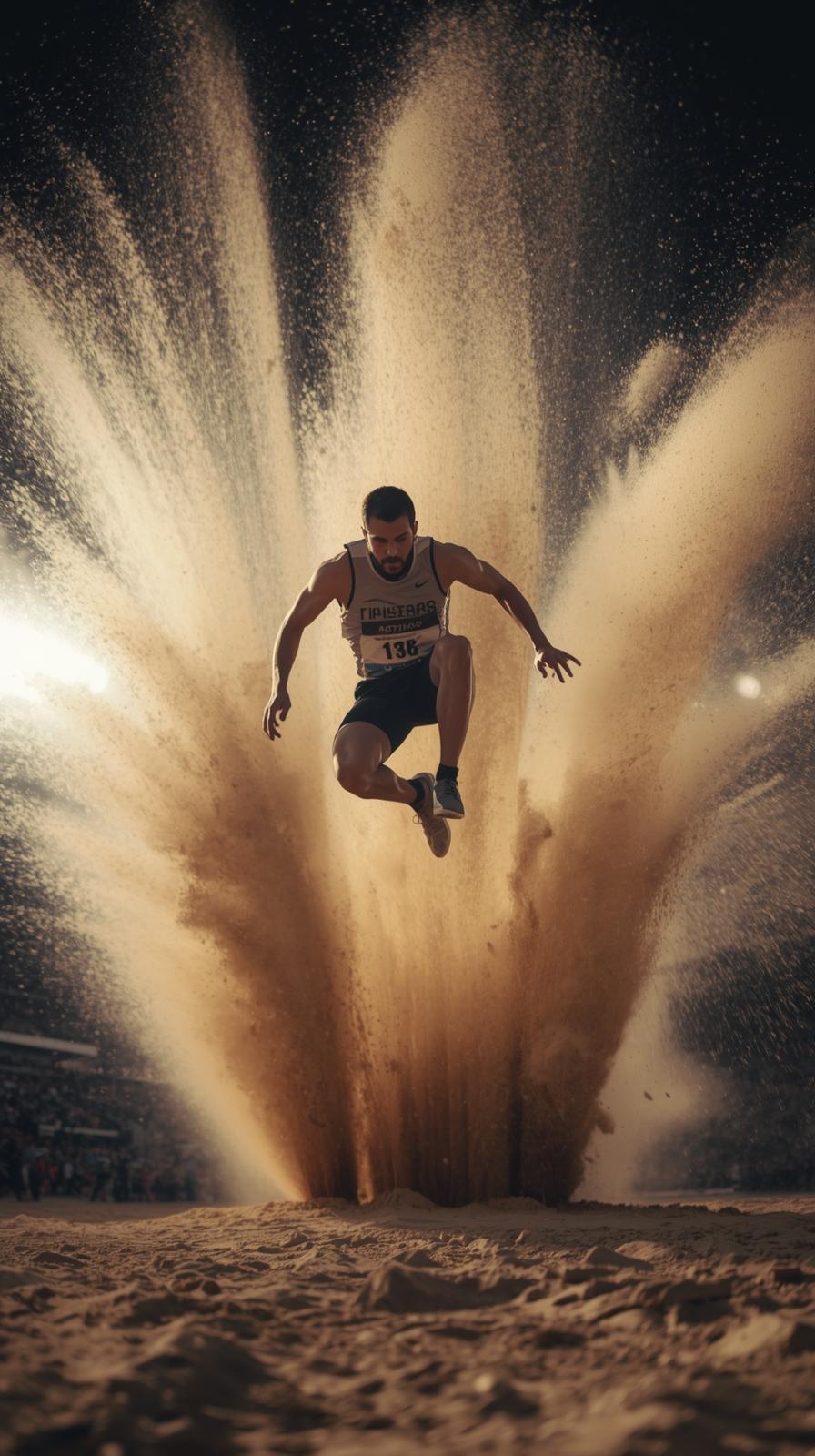 Long Jump Sand Spray