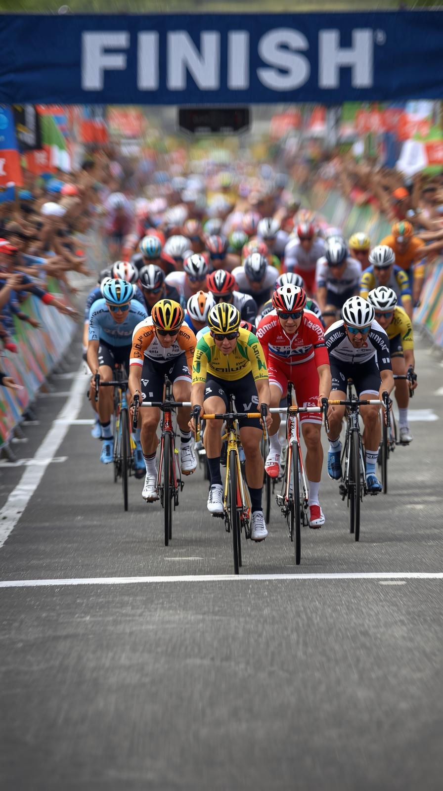 Cycling Peloton Sprint Finish