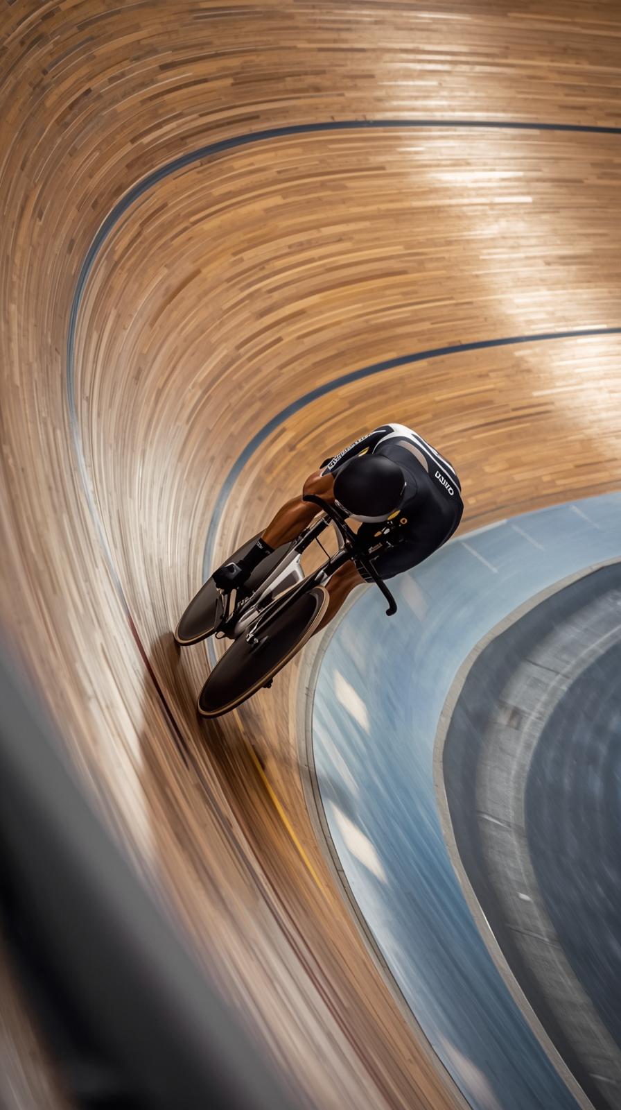 Track Cycling Banked Turn