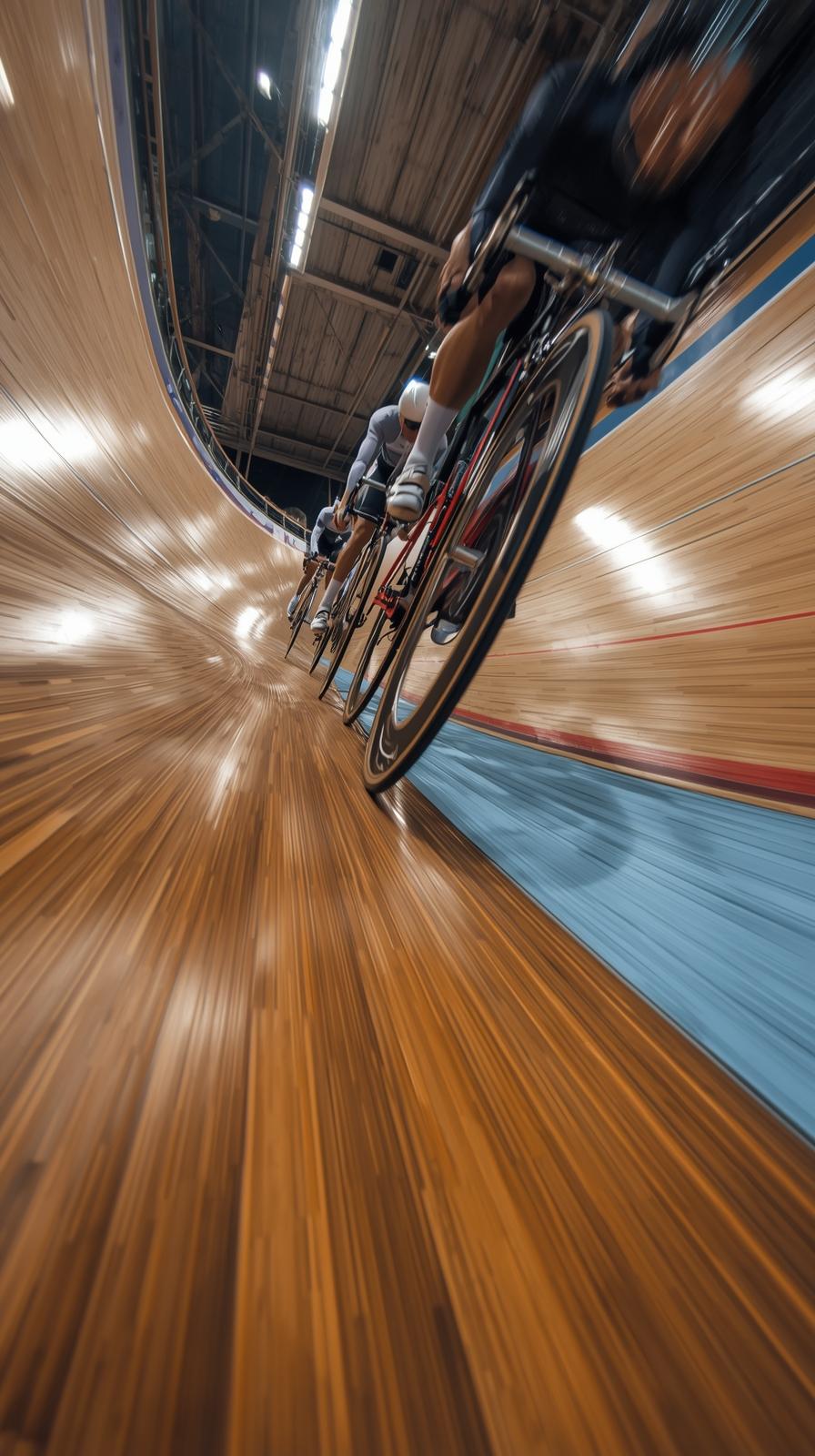 Track Cycling Banked Turn