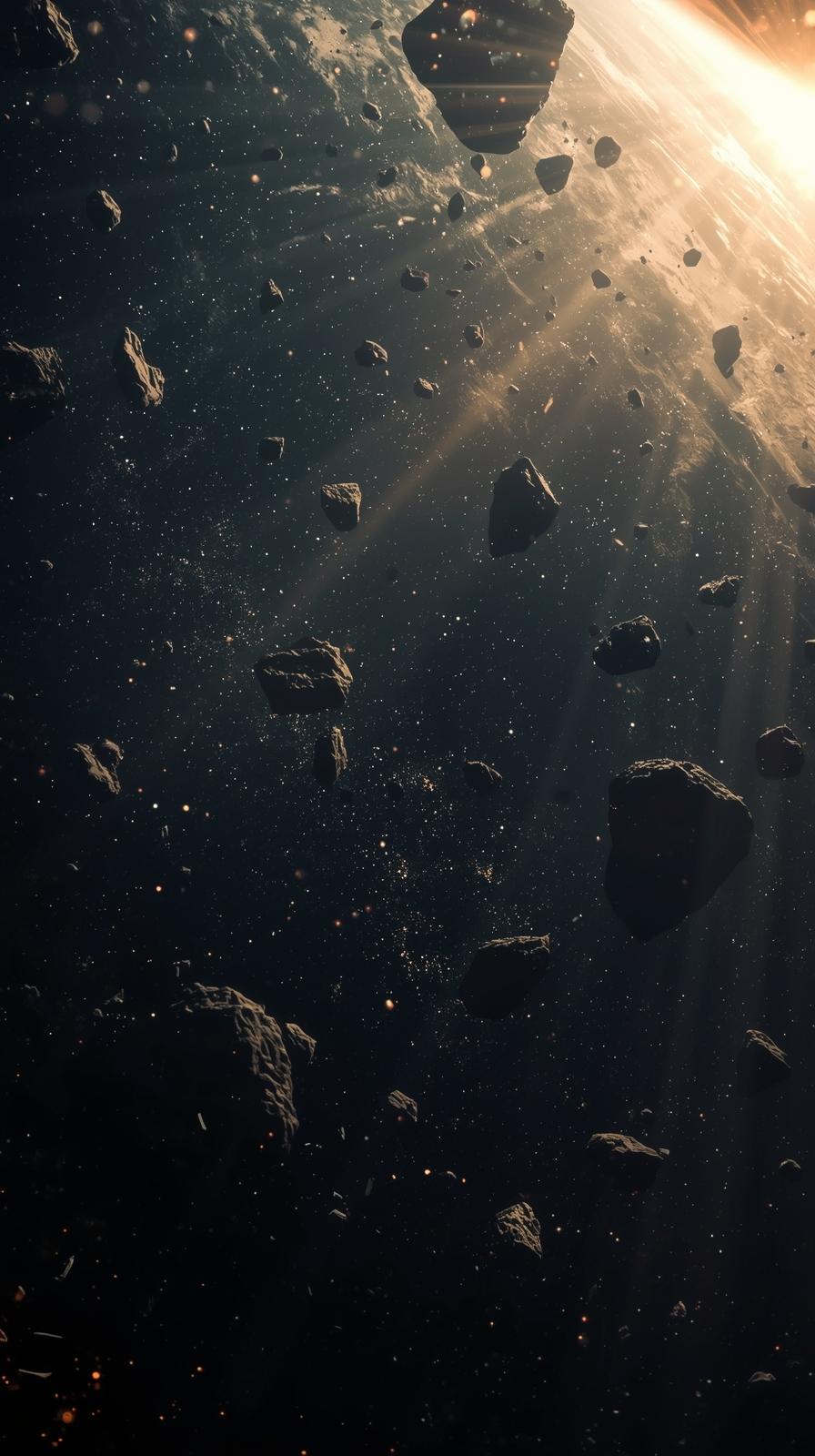 Asteroid Belt Sunbeams
