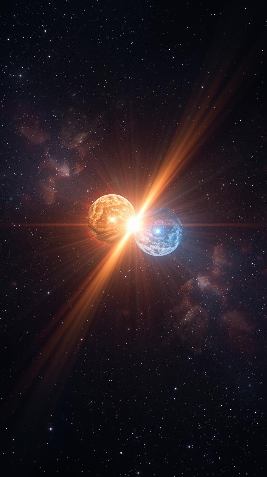 Binary Stars With Lens Flare