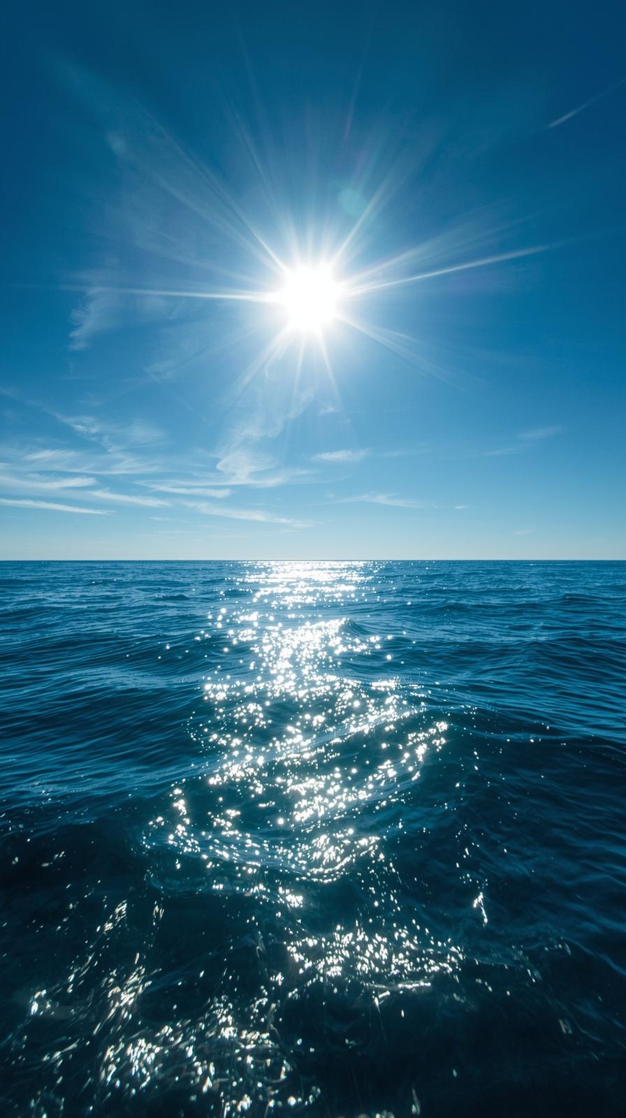 Ocean World With Glinting Sun