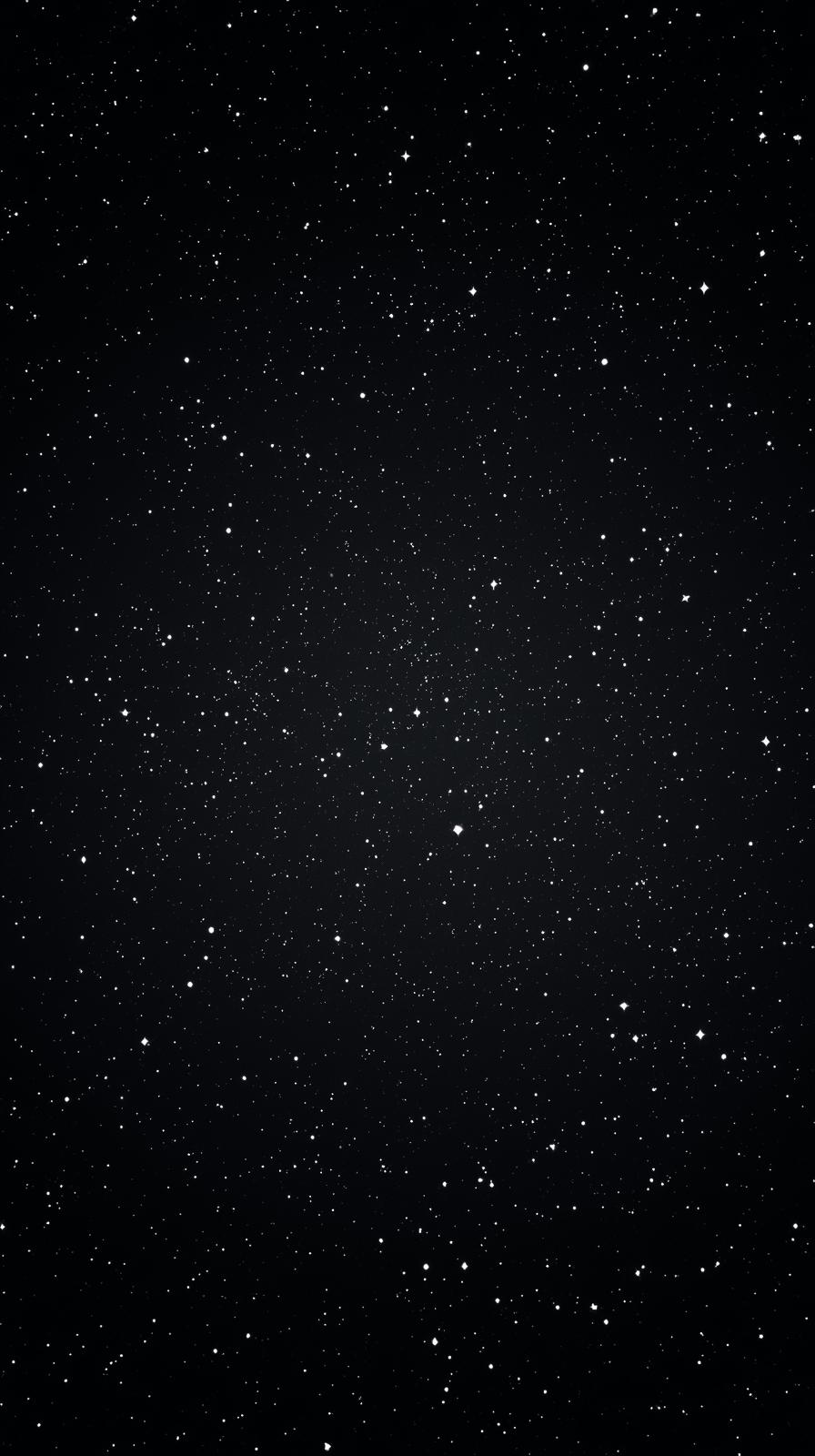 High Contrast Black Space With White Stars