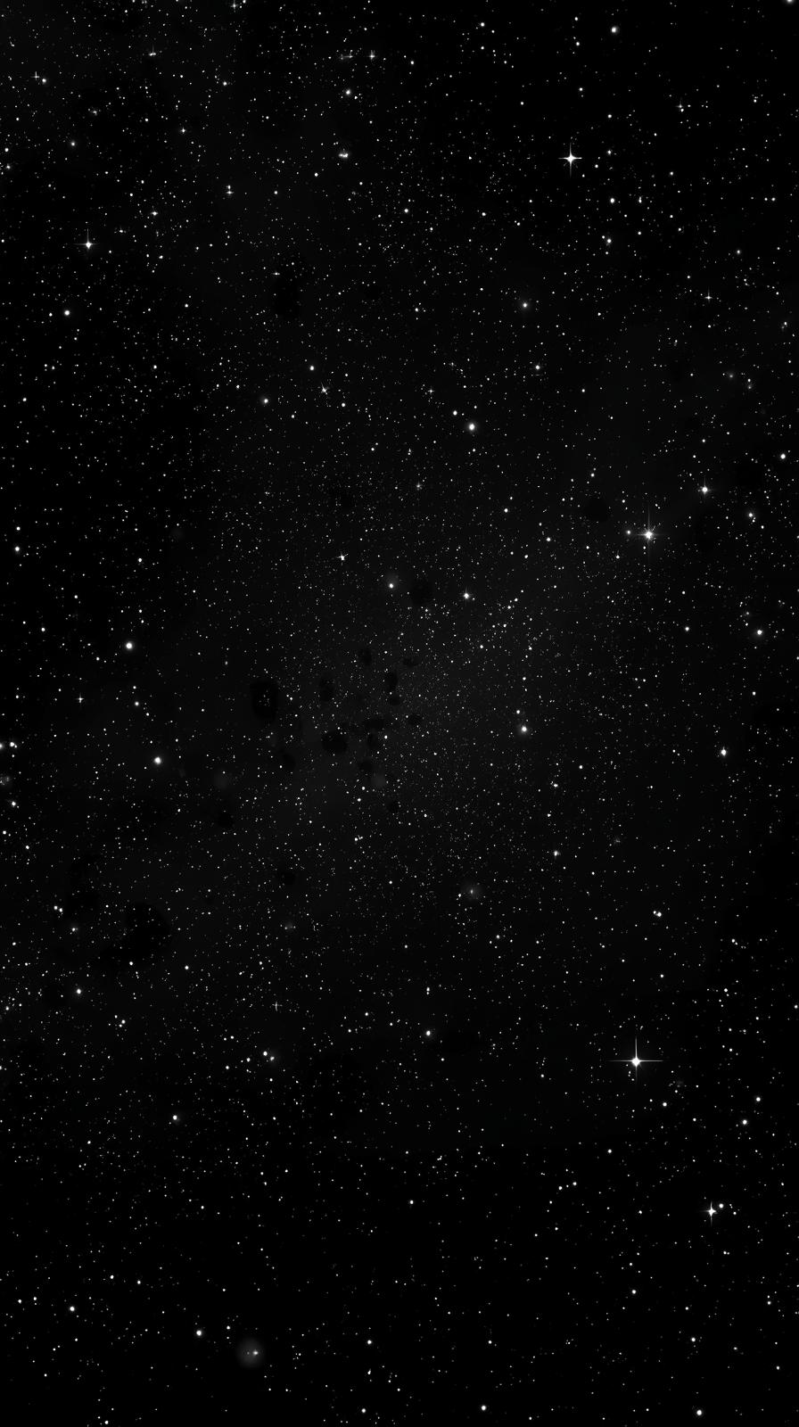 High Contrast Black Space With White Stars