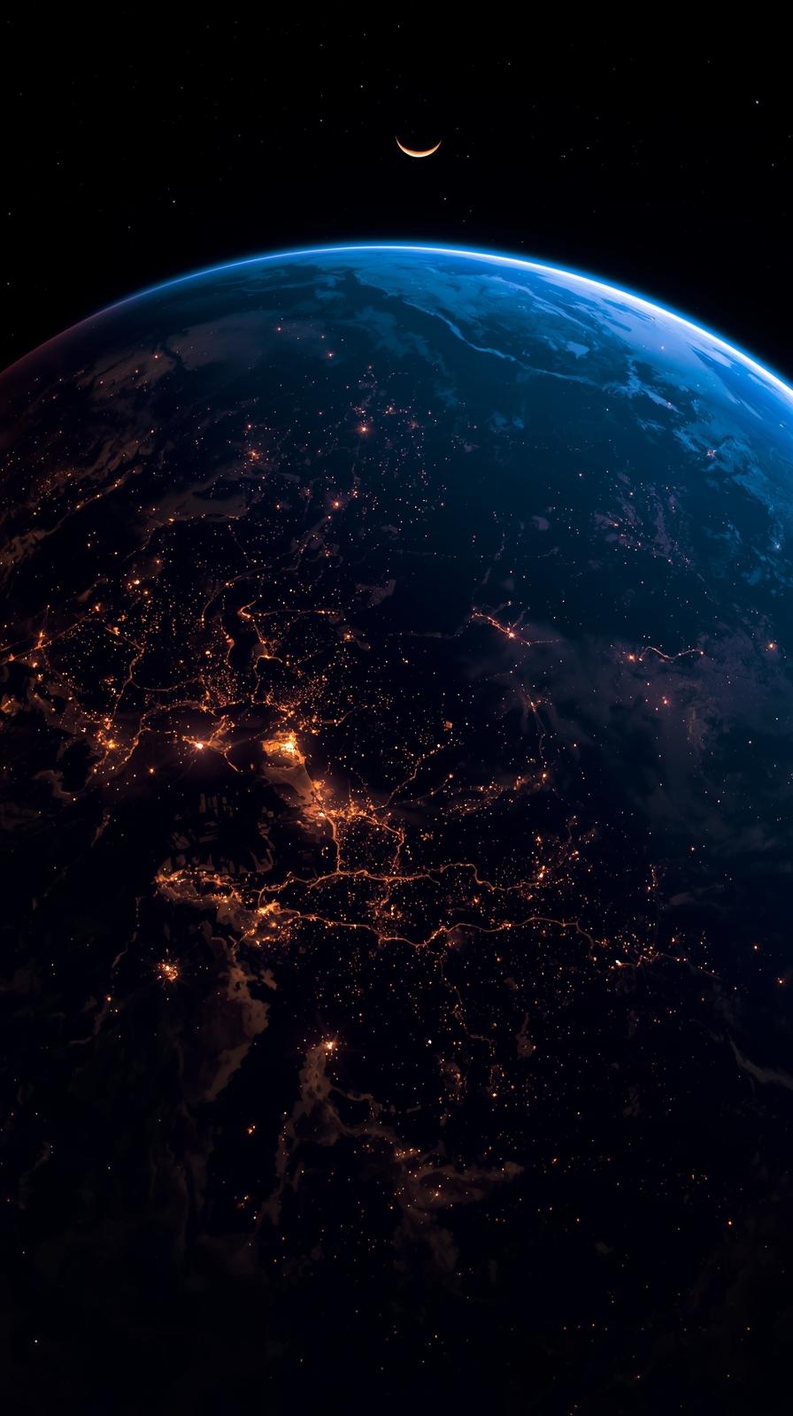 Blue Marble Earth Night Lights