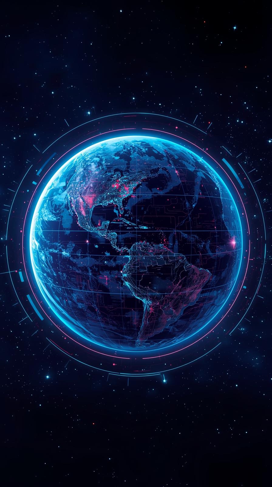 Holographic Planet HUD Overlay