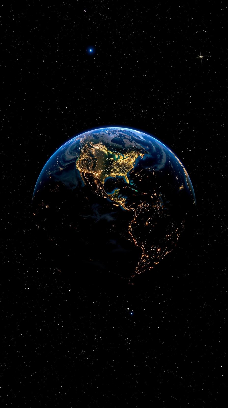 Blue Marble Earth Night Lights