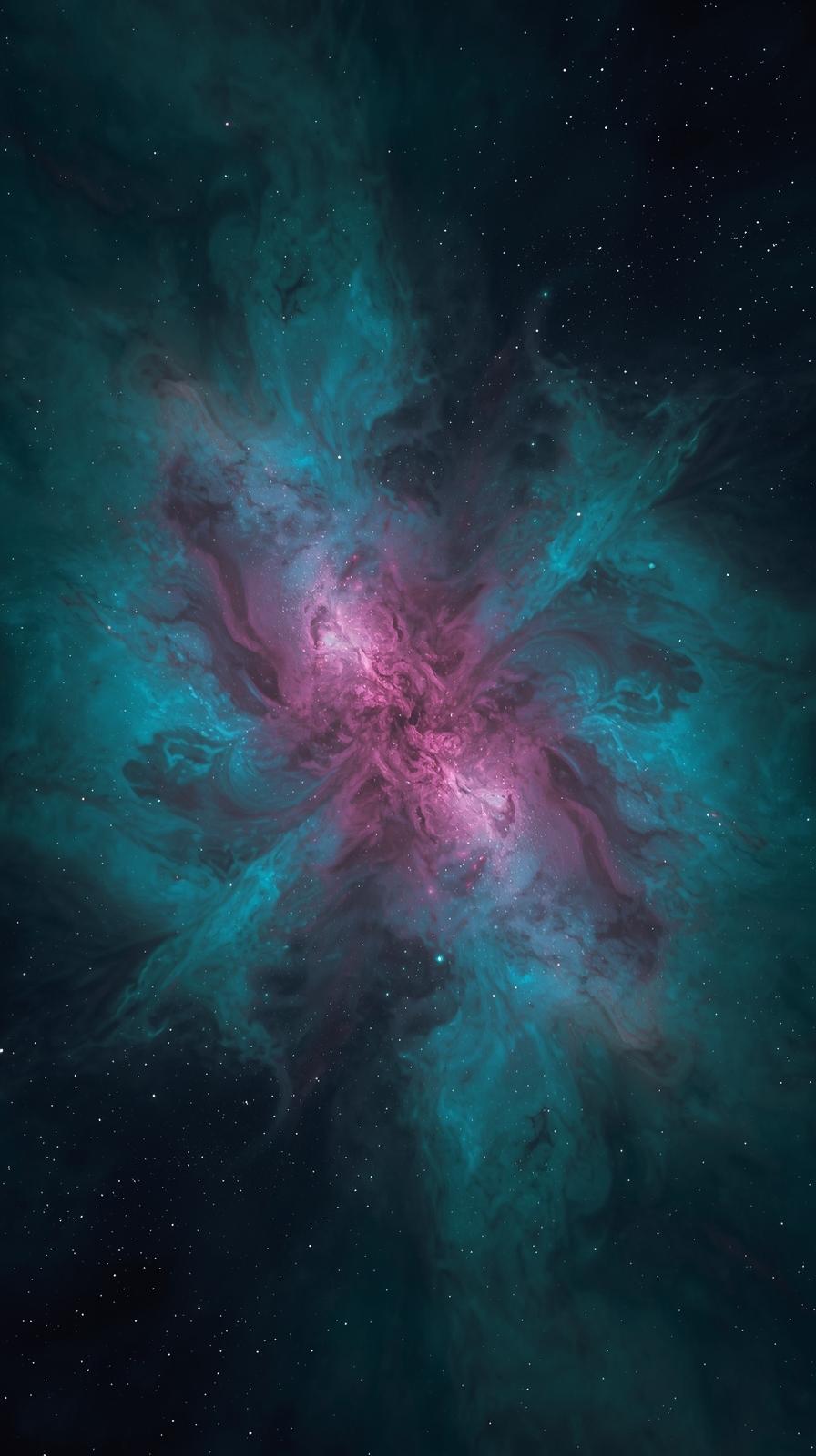 Teal And Magenta Cosmic Clouds