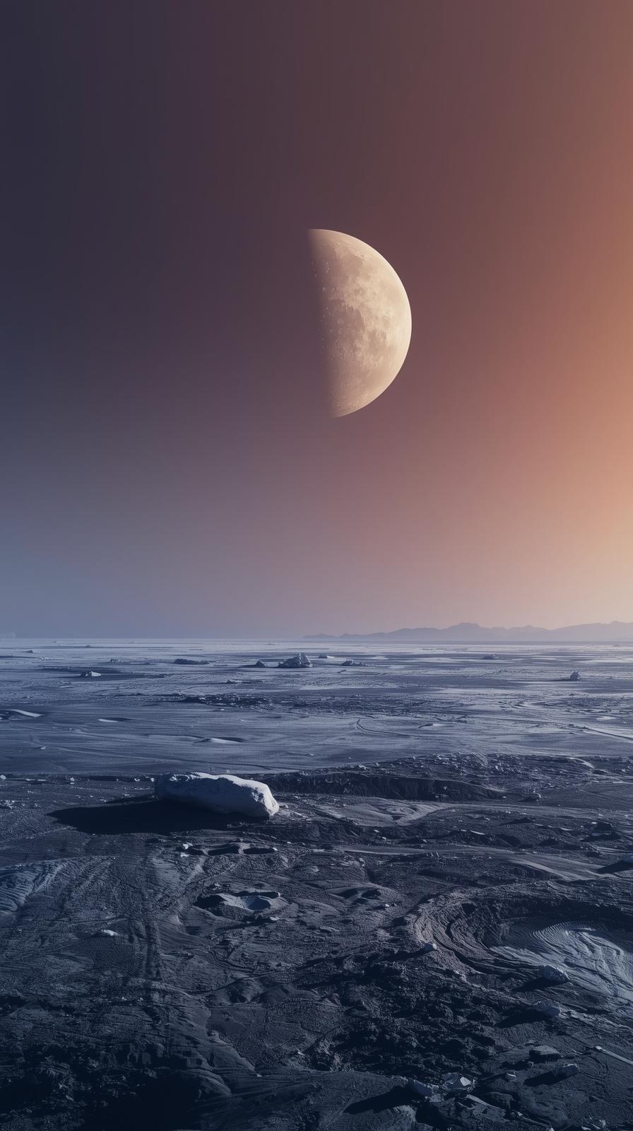 Pluto Heart Plain At Twilight