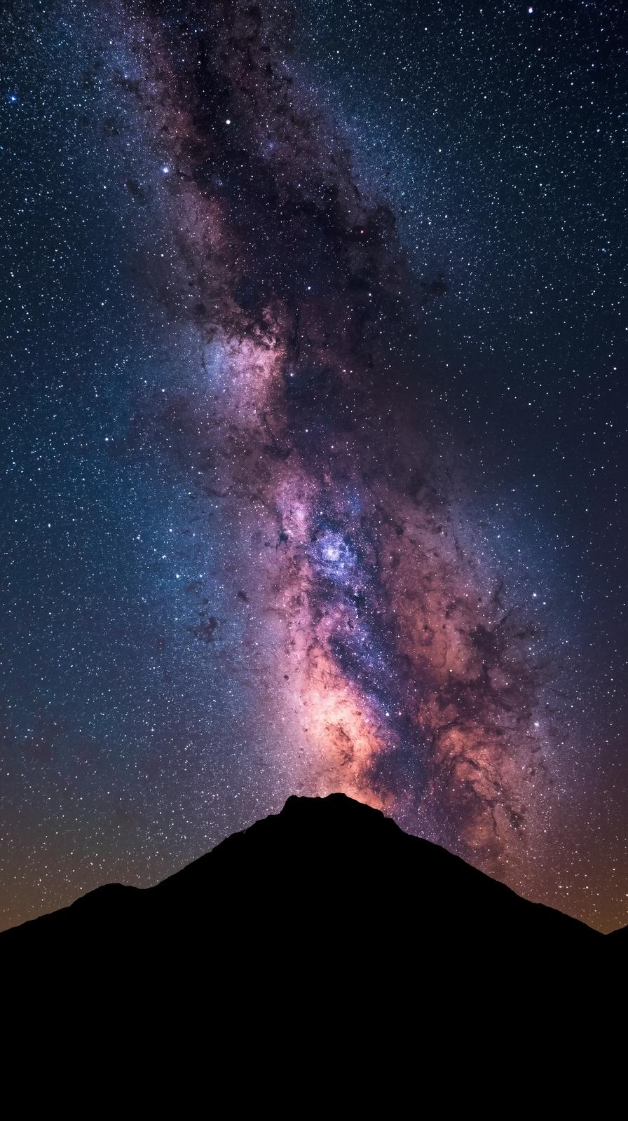 Galaxy Seen From Mountain Silhouette