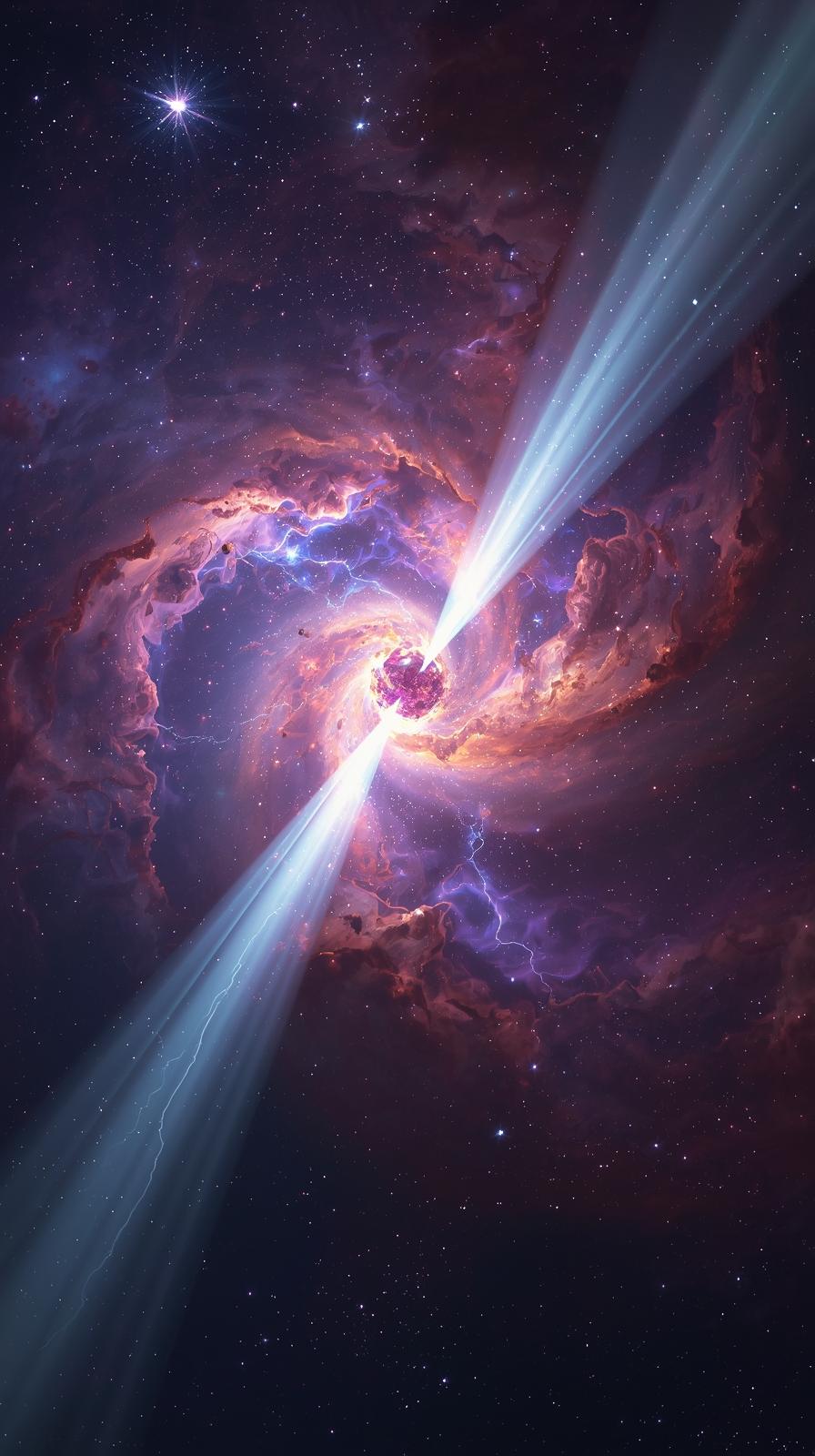 Pulsar Beams Sweeping Nebula