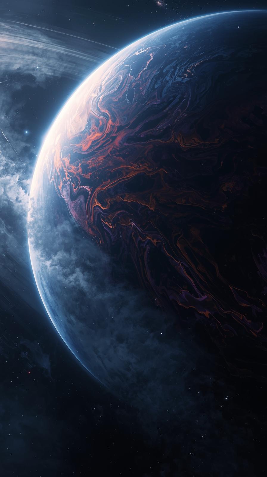 Gas Giant With Swirling Storms