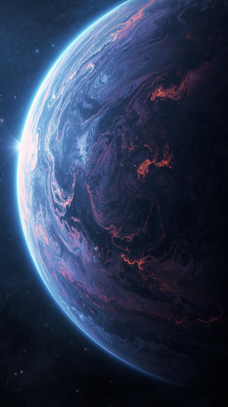 Gas Giant With Swirling Storms