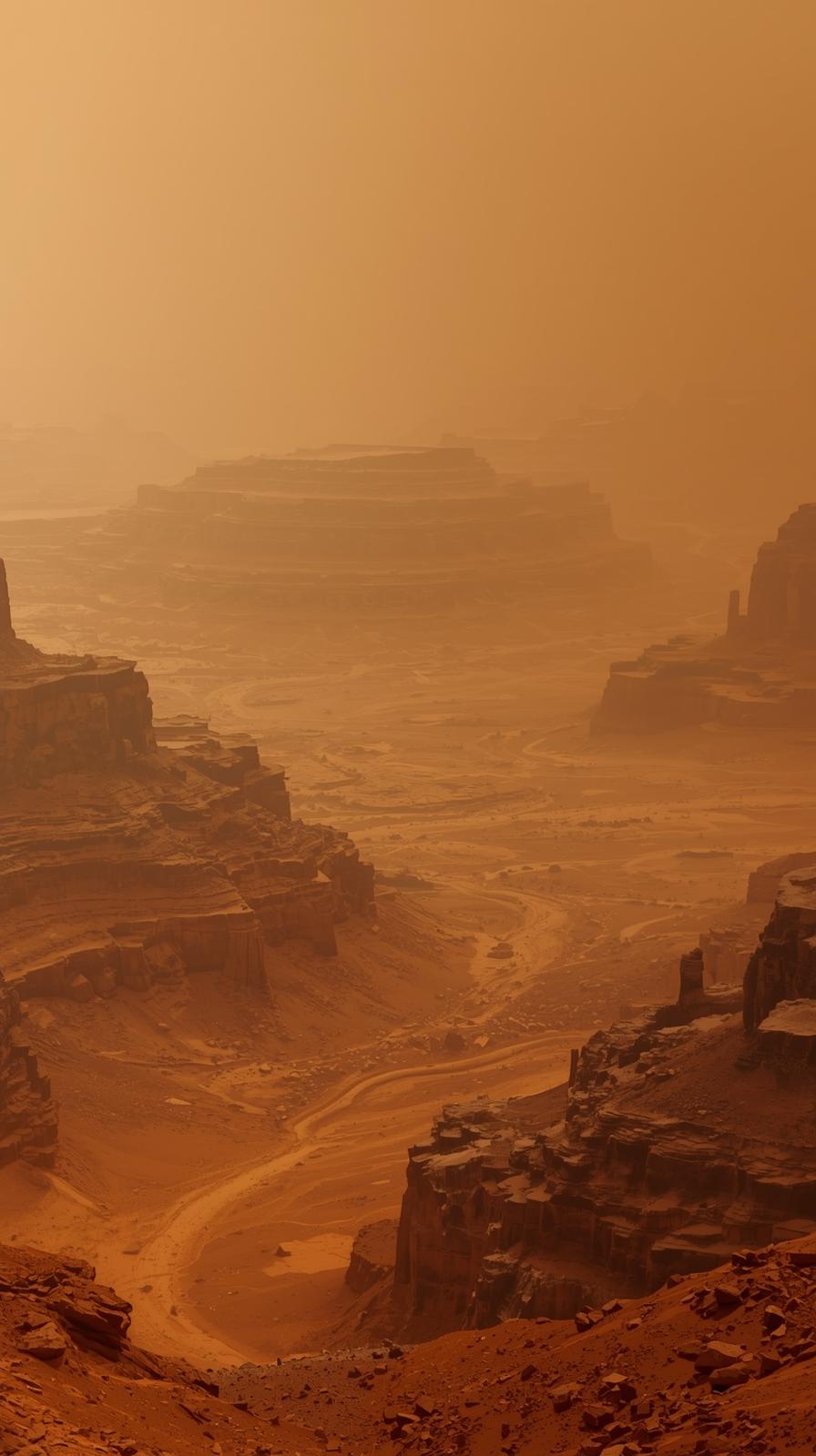 Mars Canyon Dust Haze