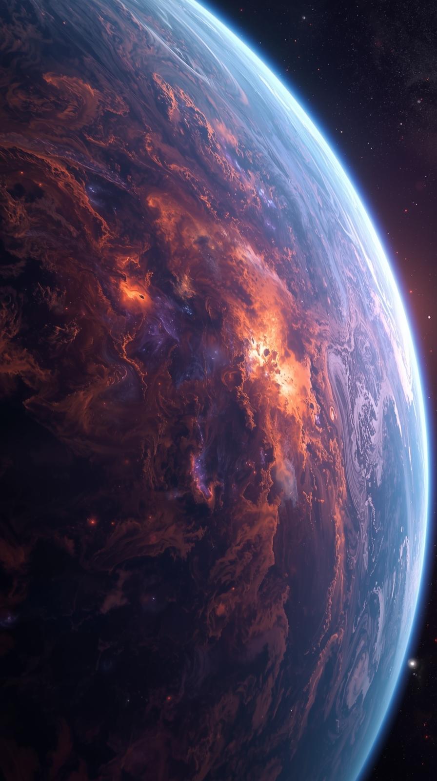 Gas Giant With Swirling Storms