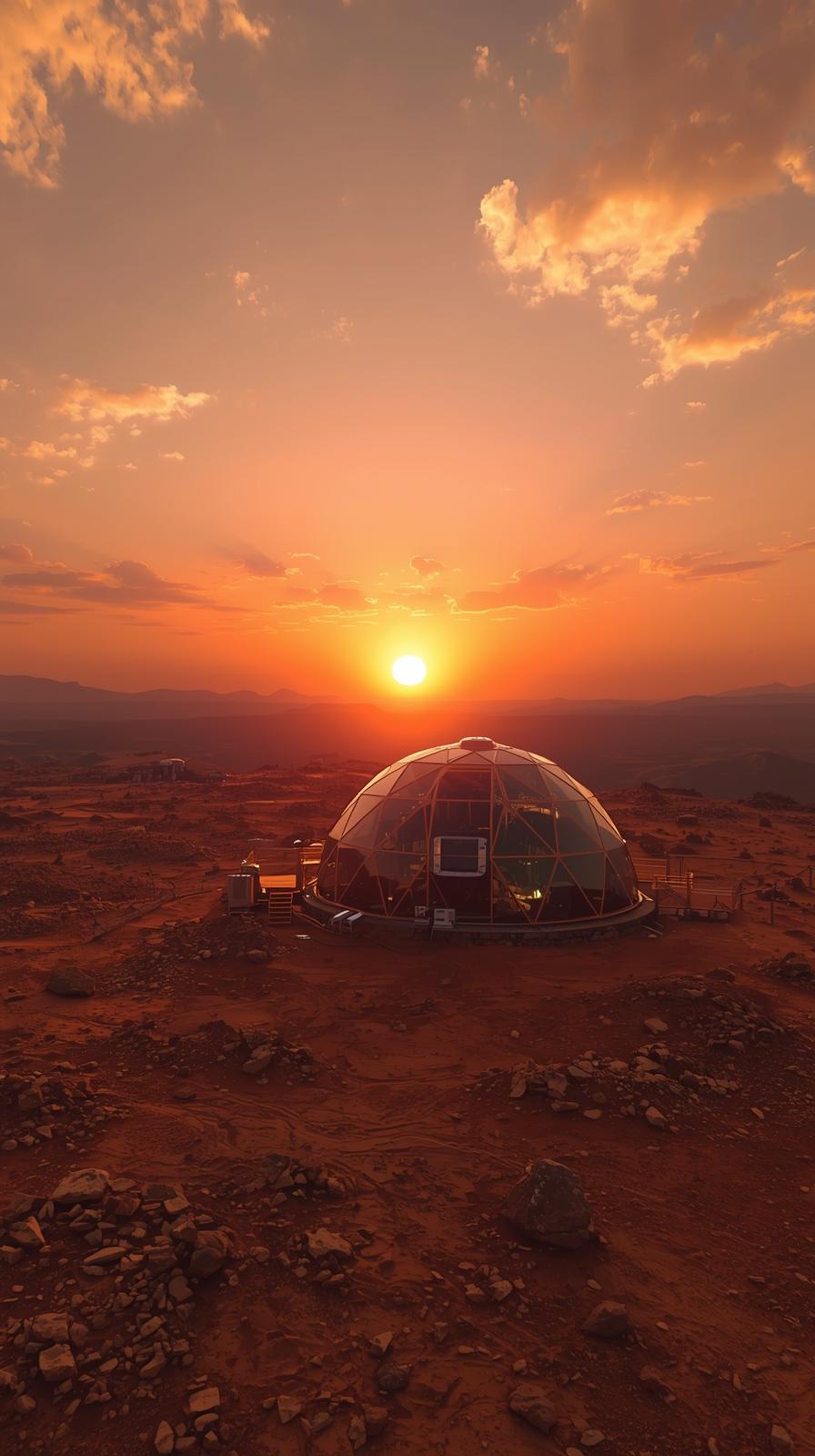 Mars Habitat Dome Sunrise
