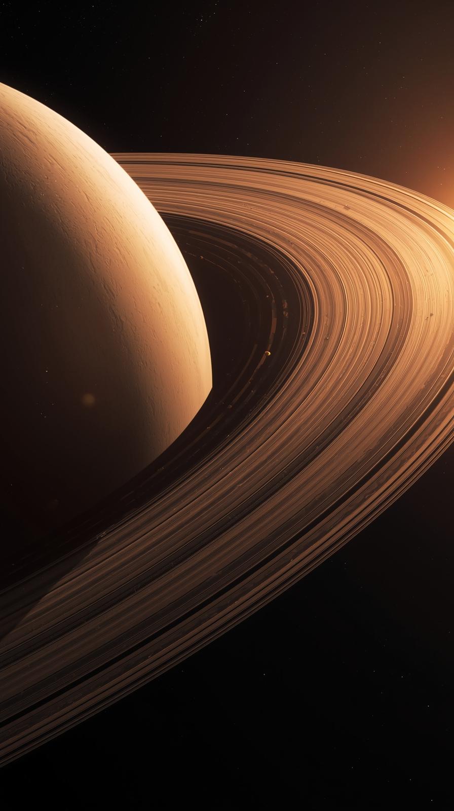 Saturn Rings Detailed Cross Section