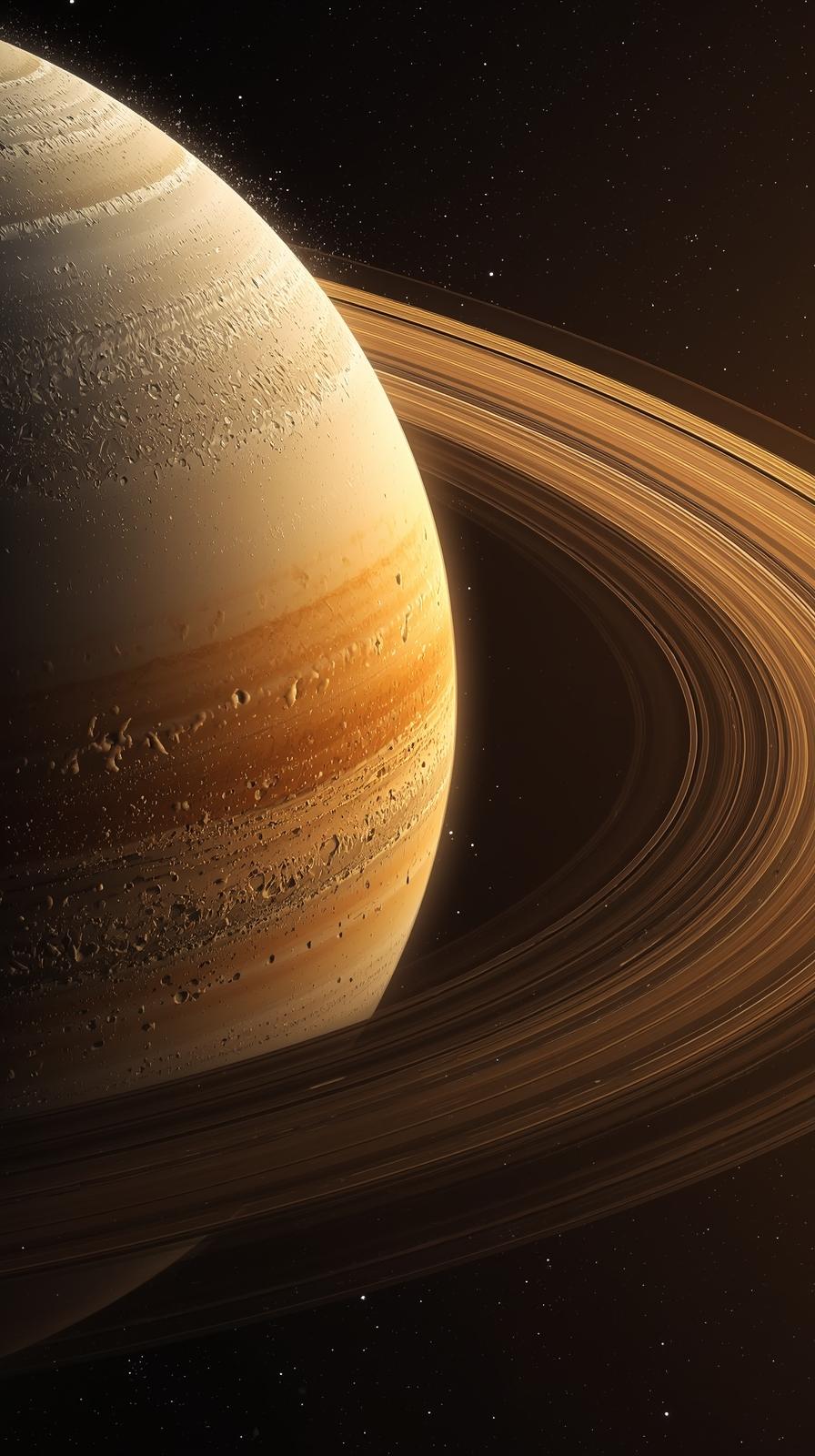 Saturn Rings Detailed Cross Section