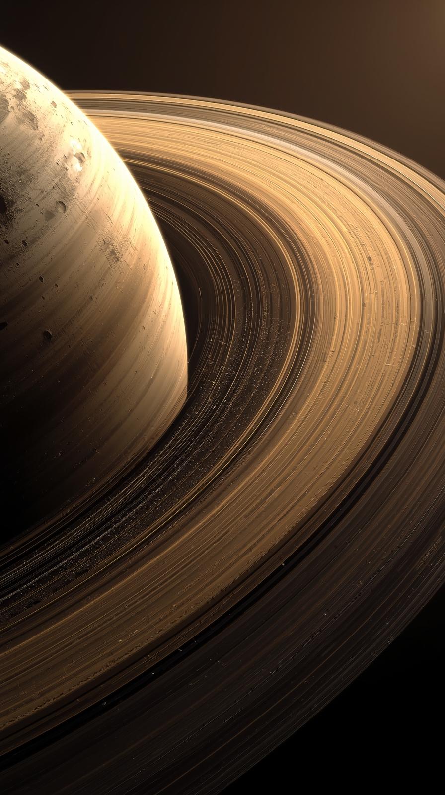 Saturn Rings Detailed Cross Section