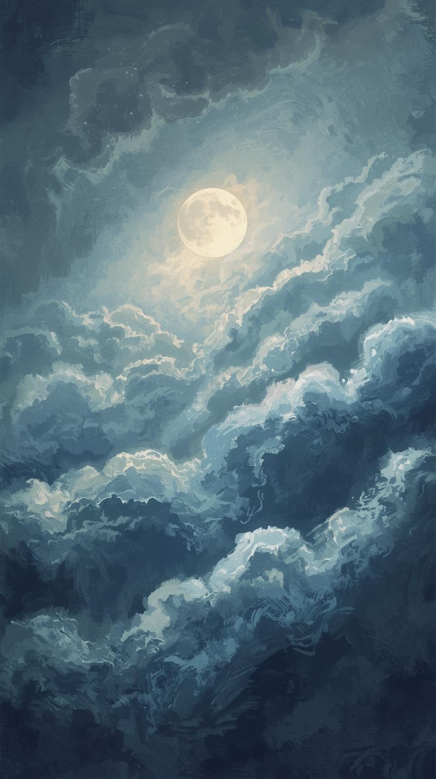 Shadow Of Moon On Clouds