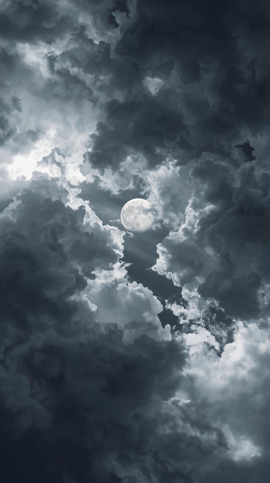 Shadow Of Moon On Clouds